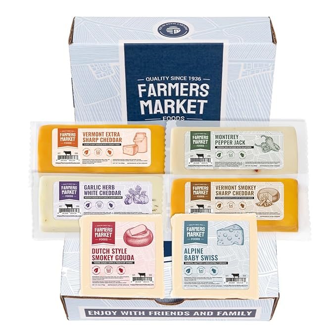 Farmers Market, Gluten Free, Keto, Paleo, Low Sodium, Zero Sugar, Wisconsin Cheese Gift Sets, 6