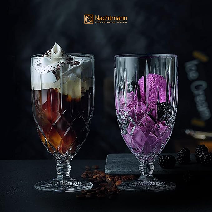 Nachtmann Noblesse Collection Iced Beverage Glasses, Crystal Glass Water Goblets, 15 Ounce, Beer