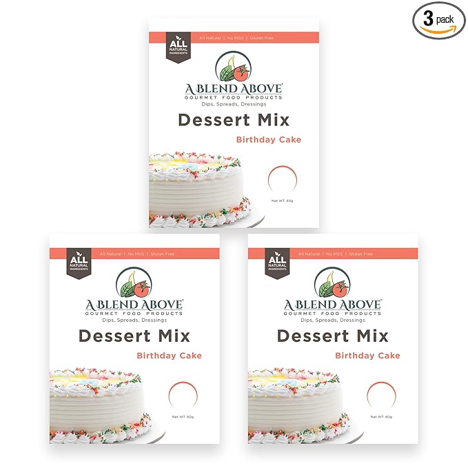 A Blend Above Birthday Cake Mix - No Bake Desserts, All Natural, Gluten Free, No MSG - Instant