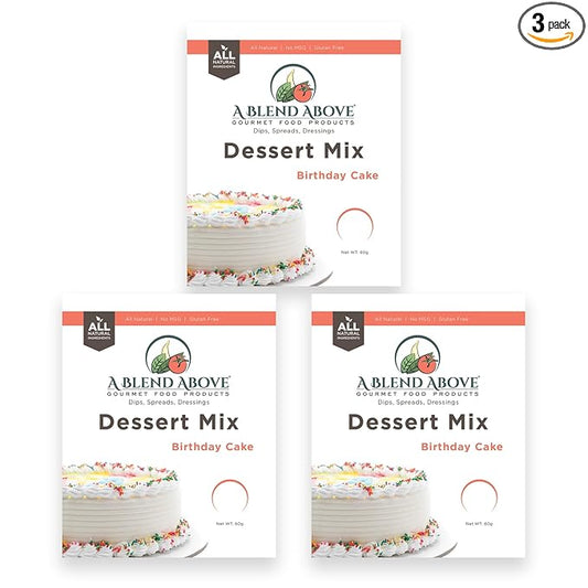 A Blend Above Birthday Cake Mix - No Bake Desserts, All Natural, Gluten Free, No MSG - Instant
