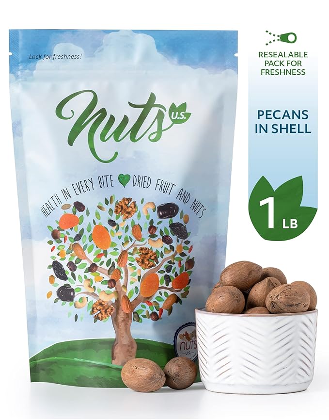NUTS U.S. - Pecans In shell | Whole, Raw and Unsalted | No Added Flavor or Color | Fresh Buttery