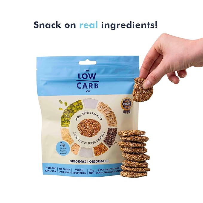 Super Seed Crackers, Gluten Free & Keto Friendly Healthy Snacks, Vegan, Zero Sugar, Paleo &