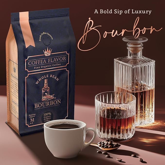 Bourbon Flavored Whole Bean Coffee ??100% Arabica, Single Origin, Medium Roast, Rich and Smoky
