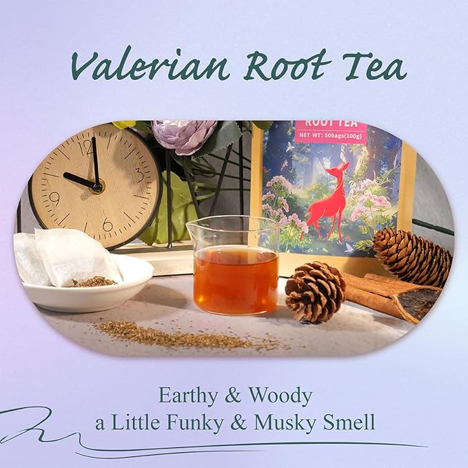 WT WEETEE Valerian Root Tea Bags, Made with Pure Valerian Root (Valeriana), 50 Count Earthy/Woody