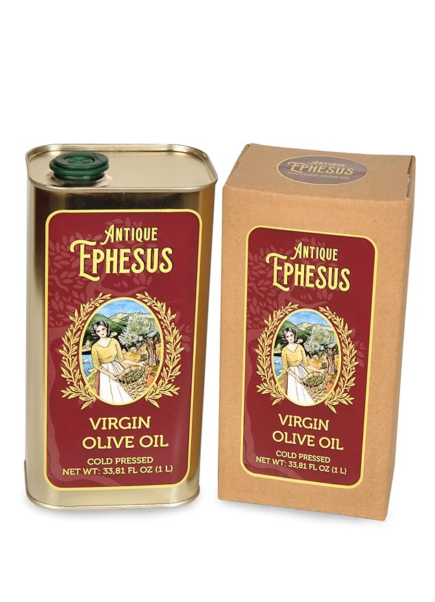 Cold Pressed Virgin Olive Oil 1 L - 33.81 Fluid Ounce, Antique Ephesus, Mediterranean Region of