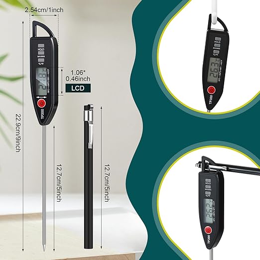 12 Set Waterproof Food Thermometer for Water, Liquid, Candle and Cooking Digital Meat Thermometer