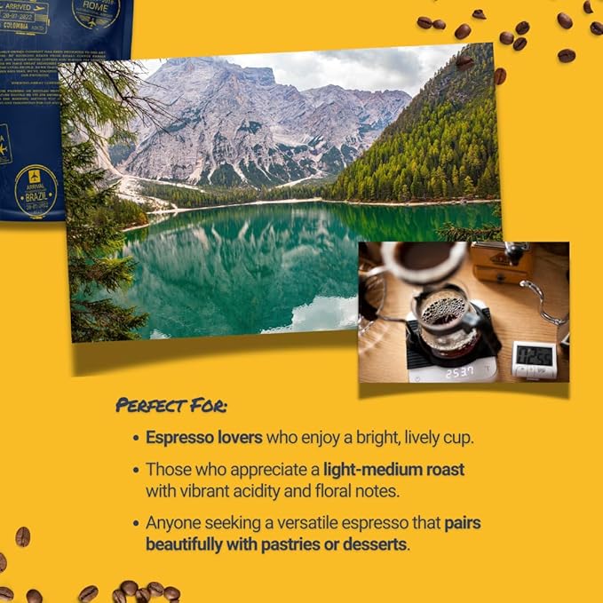 Passport Coffee Santa Rosa Espresso ??Light roast espresso blend from Ethiopia & Brazil. Flavor