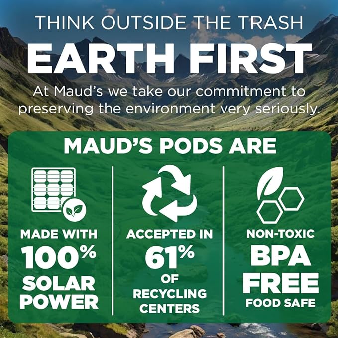 Maud's Blueberry Flavored Coffee Pods, 50 ct, Medium Roast Flavored Coffee in Recyclable Single