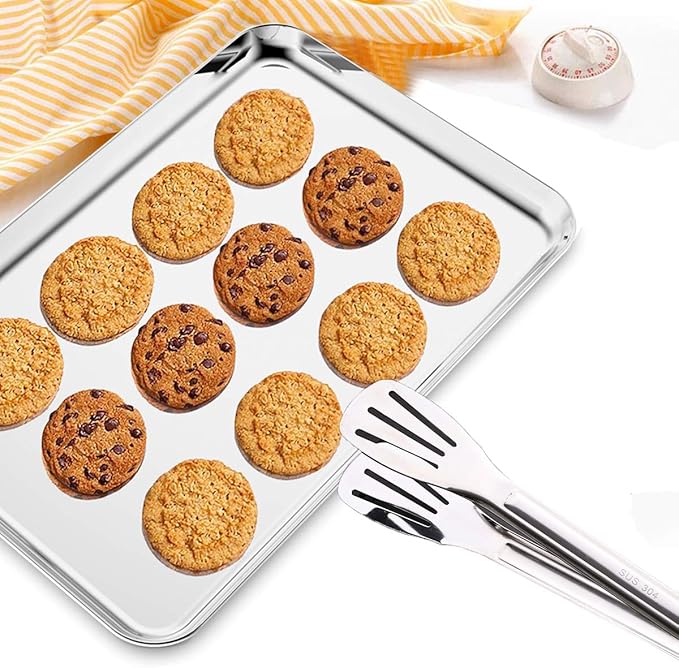 Baking Sheets Set of 2, Bastwe 20 inch Stainless Steel Bakeware Baking Pans, Healthy & Nontoxic &