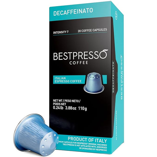 Bestpresso Coffee for Nespresso Original Machine 120 Aluminum pods Certified Genuine Espresso