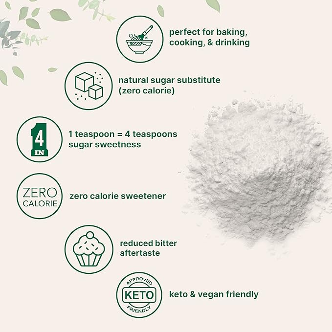 Stevia Sweetener Powder with Plant-based Erythritol, 4 Pounds (64 Ounces) | Keto, 0 Calorie, Low