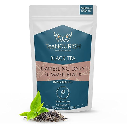 TeaNOURISH Darjeeling Daily Summer Black Tea | Original English Breakfast Tea | Energizing &