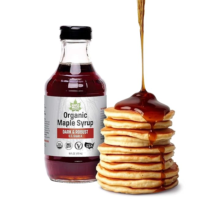 Maple Valley Organic Pure Maple Syrup, Dark & Robust Better Than Pancake Syrup, Use for Coffee or