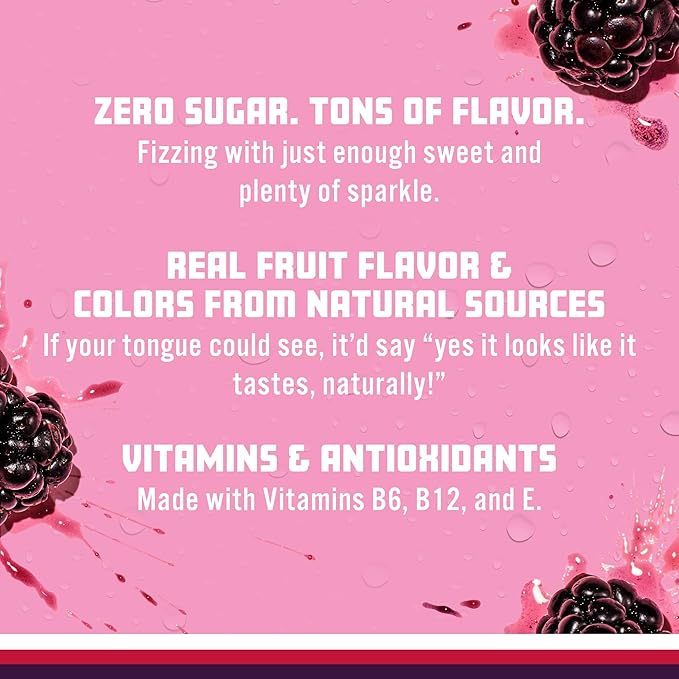 Sparkling Ice, Grape Raspberry Sparkling Water, Zero Sugar Flavored Water, with Vitamins and