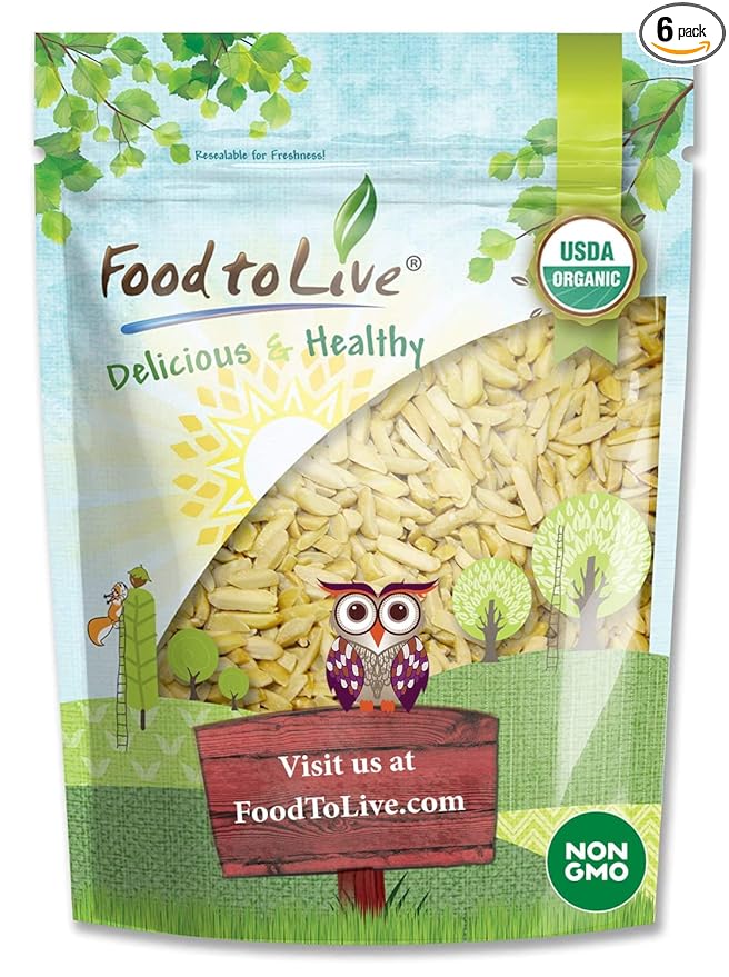 Food to Live Organic Blanched Slivered Almonds, 1 Pound – Non-GMO, Raw, Unpasteurized, Unsalted
