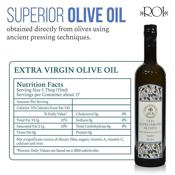 ROI Premium Ligurian Italian Extra Virgin Olive Oil First Cold Pressed - Mosto Olive Oil Imported