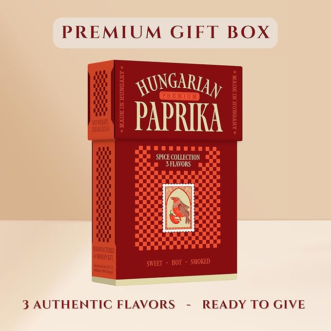 Premium Hungarian Paprika Spice Collection GIFT SET ??Sweet, Smoked & Hot (3 x 4 oz) - Five