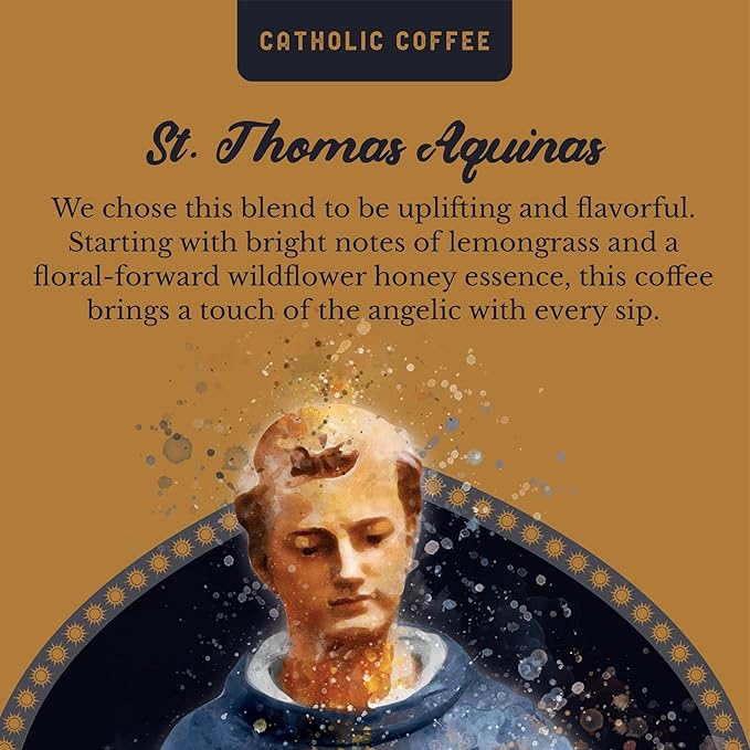 Catholic Coffee St. Thomas Aquinas | Medium Roast Ground Coffee ??Floral Honey & Lemongrass Notes |