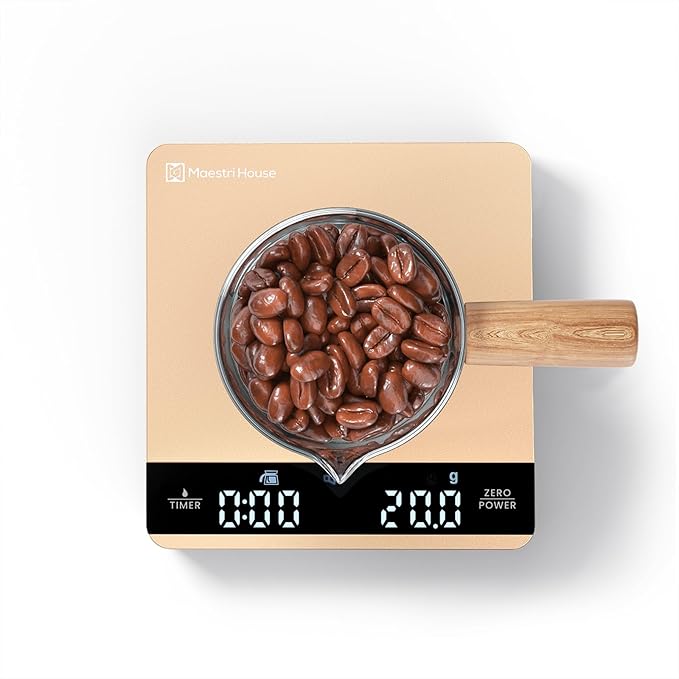 Mini Coffee Scale with Timer, Maestri House Rechargeable Espresso Scale, 2kg/0.1g Accurate Scale