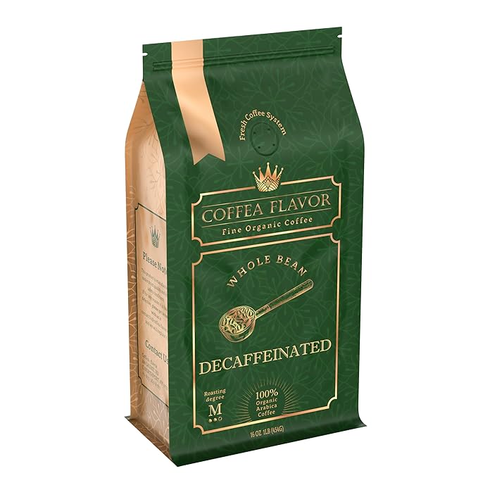Coffea Flavor Fine Organic coffee -Decaf Whole Bean Coffee | Medium Roast | 100% Arabica Beans |