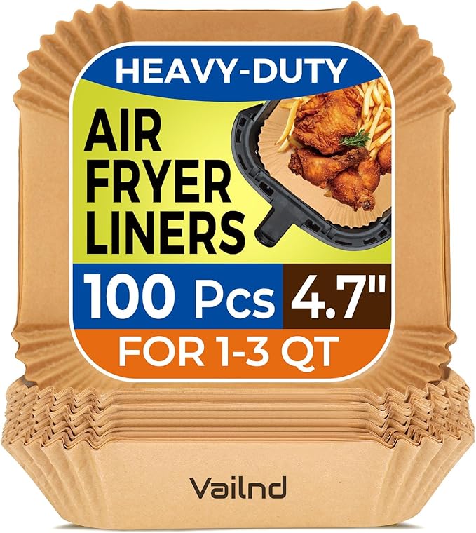 Small Air Fryer Liners Disposable, 2 QT Parchment Paper for COSORI 2.1 Qt Air Fryer, 100PCS 4.7