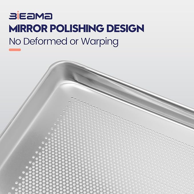 12 Pack Half Size 18" x 13" Aluminum Baking Sheet Pan Perforated, Commercial Bakery Equipment
