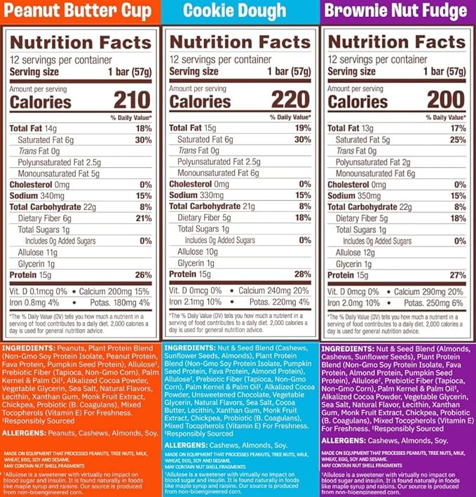 Munk Pack 15g Probiotic Keto Protein Bars - Low Sugar, High Protein -1g Sugar, 4g Net Carbs. Vegan
