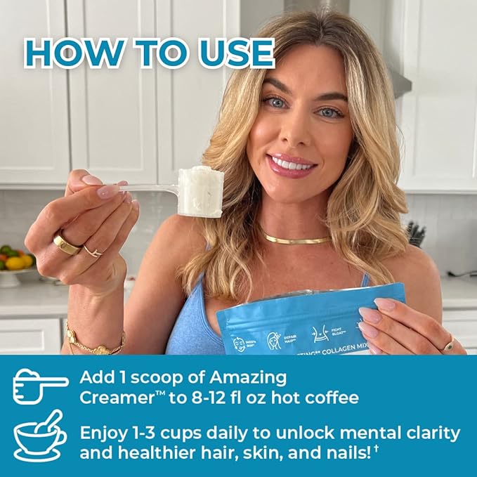 Superfoods Company Amazing Creamer with Collagen - Keto Creamer-Hyaluronic Acid & MCT Oil - Brain