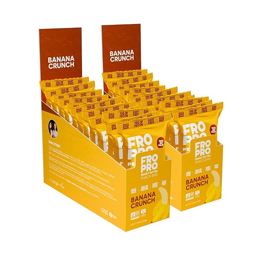 FROPRO Plant Protein Snack Bars - Plant Based Protein Bars, All-Natural, Gluten, Dairy, & Soy Free
