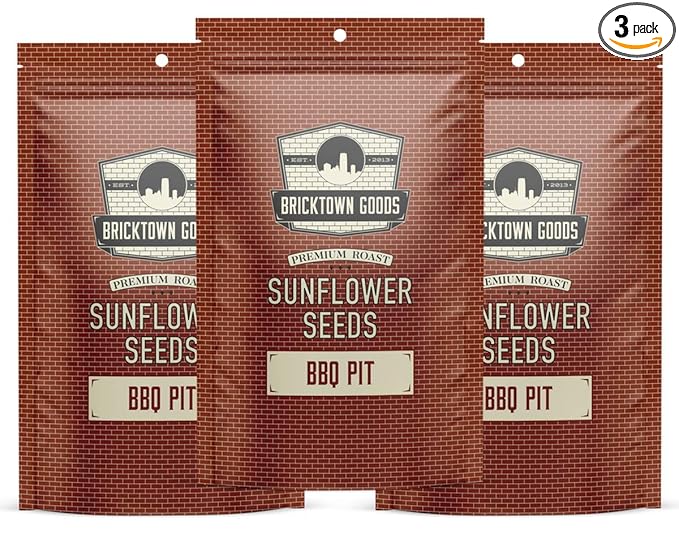 Bricktown Goods BBQ Pit Flavored Sunflower Seeds - 3 Pack - Boldly Seasoned and Roasted In-Shell