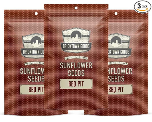Bricktown Goods BBQ Pit Flavored Sunflower Seeds - 3 Pack - Boldly Seasoned and Roasted In-Shell