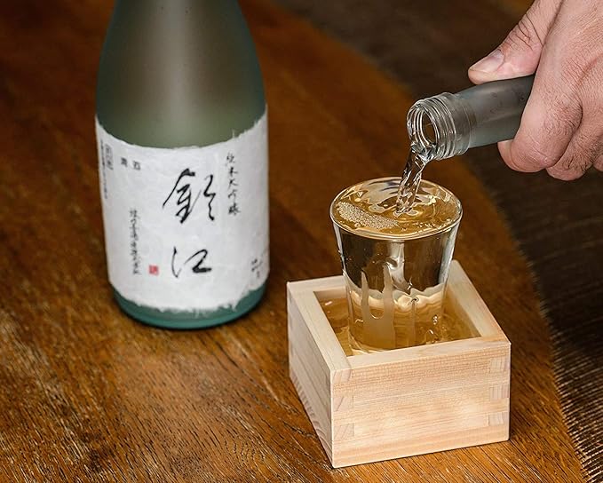 JapanBargain, Set of 4 Japanese Sake Masu Wooden Sake Cup, Cypress Hinoki Wood, Made in Japan, 4