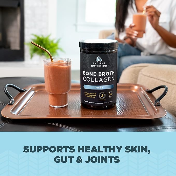Ancient Nutrition Collagen Powder, Bone Broth Collagen, Vanilla, Hydrolyzed Multi Collagen