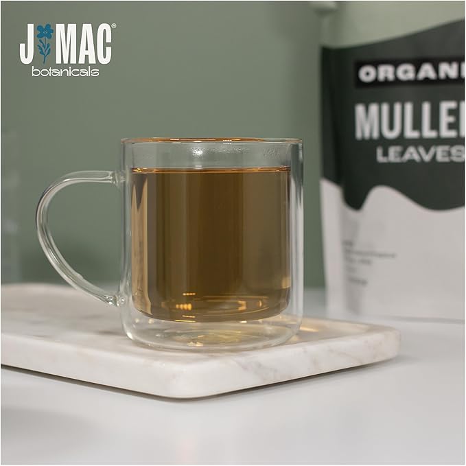 J Mac Botanicals Organic Mullein Leaves (16 oz) Certified USDA Organic. Loose Leaf Mullein Herbal