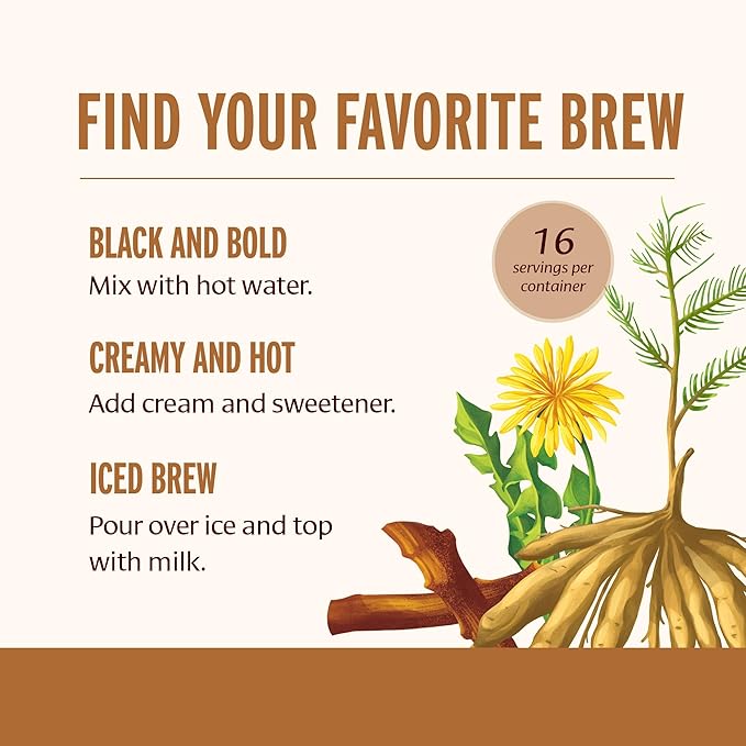 Banyan Botanicals Bitter & Bold – Organic Caffeine-Free Herbal Coffee Alternative – Milk Thistle