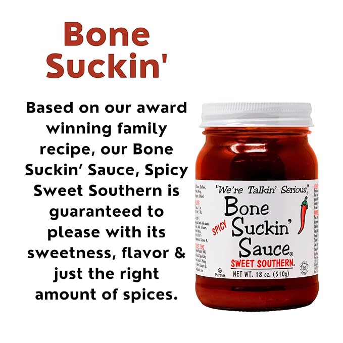 Bone Suckin' Sauce Sweet Southern BBQ Sauce, Gluten-Free, Non-GMO, Kosher, Sweetened with Cane