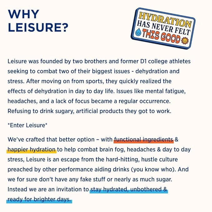 Leisure Hydration Non-Carbonated Electrolyte Refresher, Variety Pack - Low Sugar Nutrient Enhanced