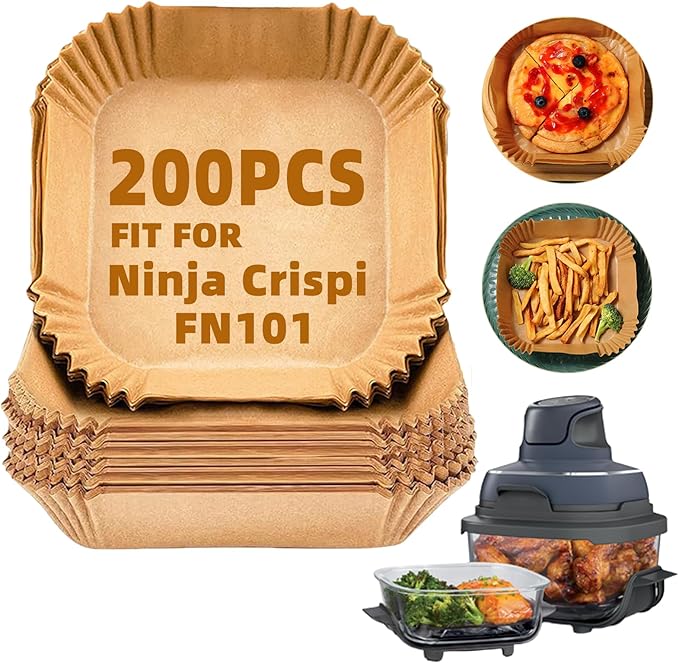 200PCS Air Fryer Liners Disposable for Ninja Crispi FN101GY/ST/SG,LYHOLKEER Parchment Paper For