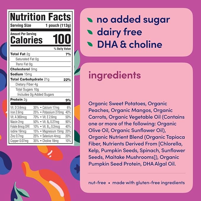 Cerebelly Organic Baby Food Pouches ??Dairy Free Smoothies for Toddlers | No Added Sugar, Fiber