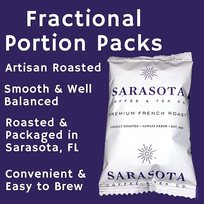 Sarasota Coffee Ground Packets | Low Acid Dark Roast Ground Coffee Packs | European French Roast |