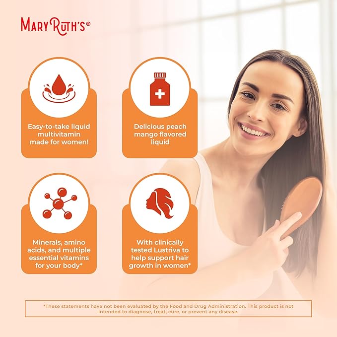 MaryRuth's Liquid Multivitamin + Hair Growth | Clinically Tested for Thicker Hair & Facial Wrinkles