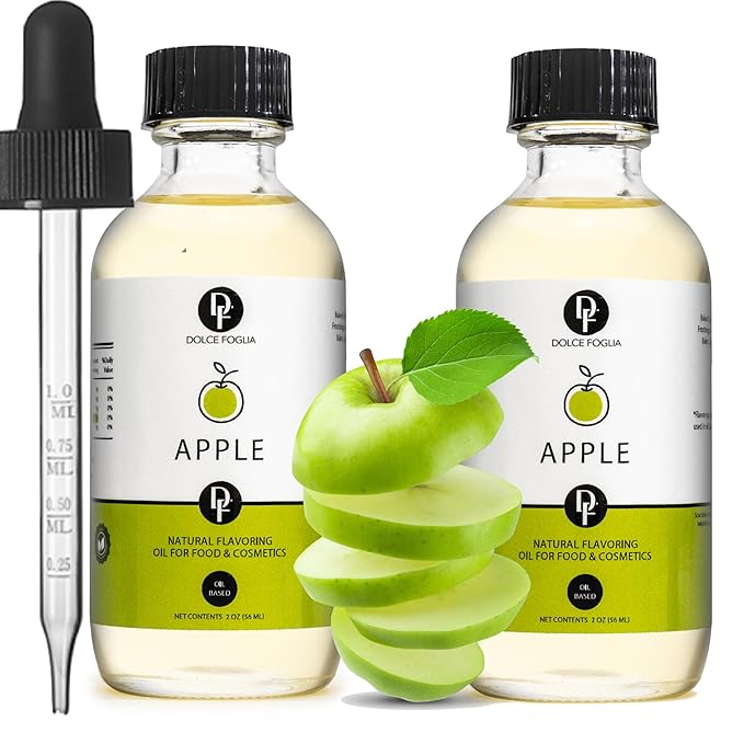 Dolce Flav Apple Extract (Oil-Soluble) ??Kosher, Sugar-Free, Concentrated Crisp Apple Flavoring for