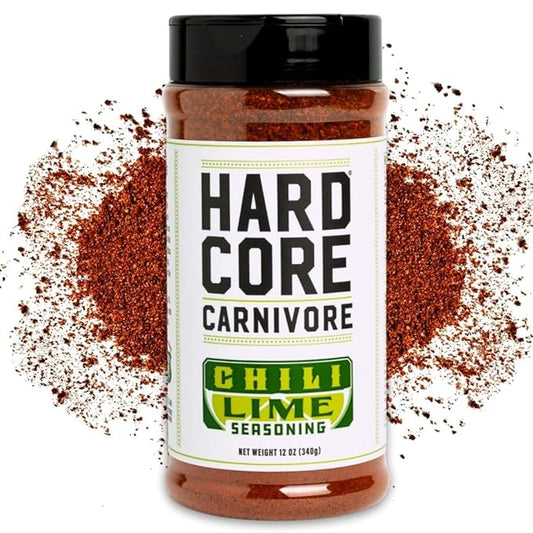 Hardcore Carnivore Chili Lime - Zesty Seasoning Blend (12 oz Shaker) Texas-Made Bold, Tangy Flavor