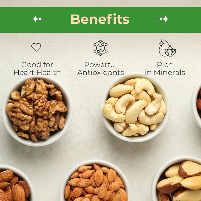 Sincerely Nuts Roasted & Salted Mixed Nuts | Almonds, Cashews, Pecans, Brazil Nuts and Hazelnuts |
