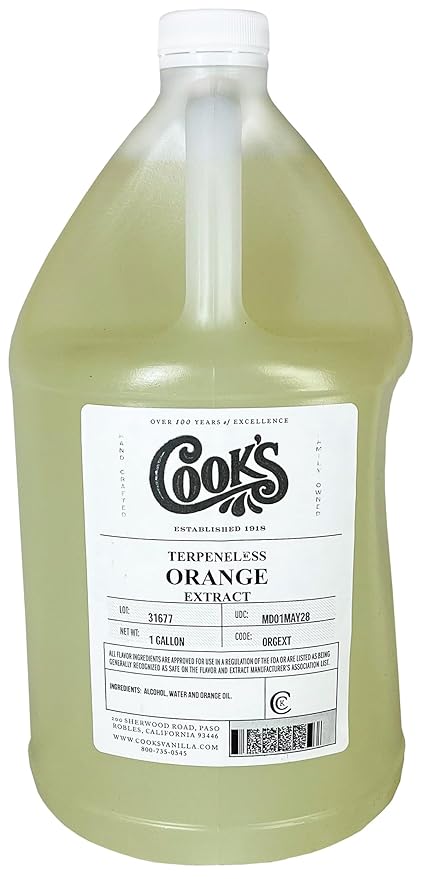 Cook's Pure Orange Extract From Florida Oranges | For Ice Cream, Cakes, Breads, Cookies and Drinks