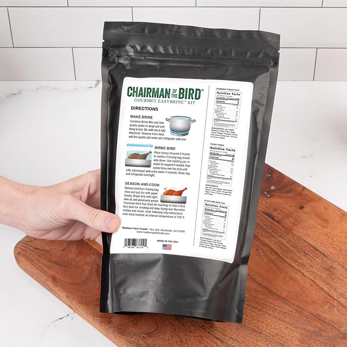 Chairman of the Bird Gourmet Turkey Brine Kit ??Premium Brine Mix, Custom BPA-Free XL Brine Bag and