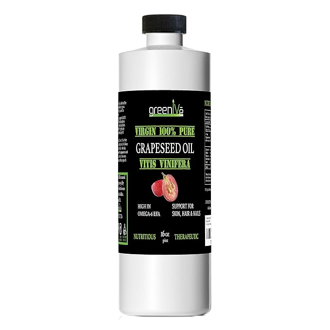 GreenIVe Grapeseed Oil Organically Grown 100% Pure Cold Pressed Light Flavor High Tempurature
