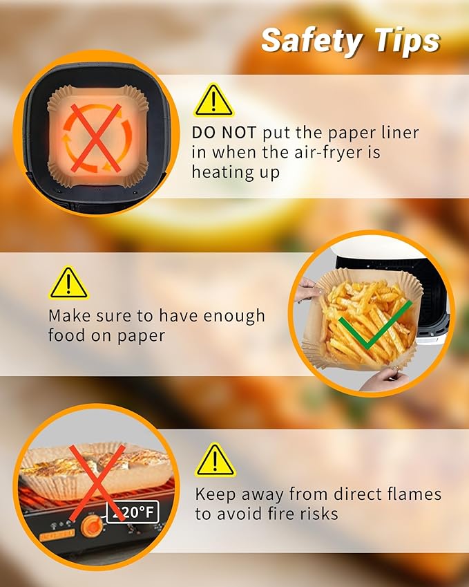 500Pcs Air Fryer Paper Liners, 8??Square Disposable Parchment Paper Liner for 5-8 QT Air Fryer