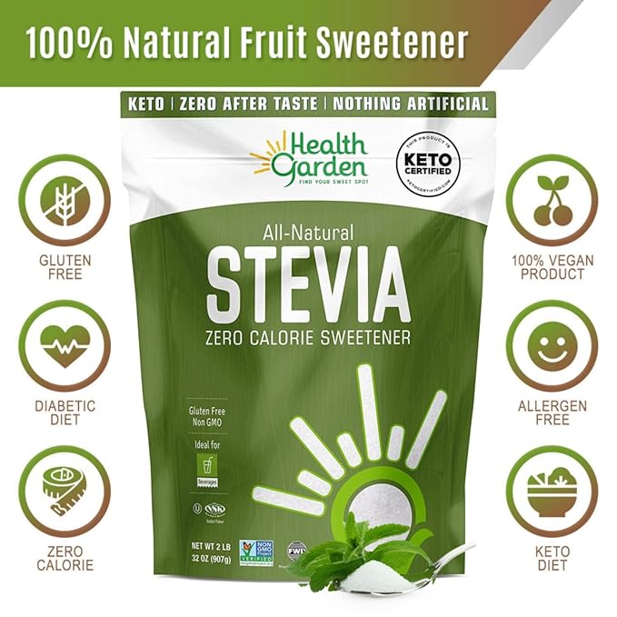 Health Garden Stevia Sweetener Powder - 4:1 Sugar Substitute - All Natural - Gluten Free - Keto