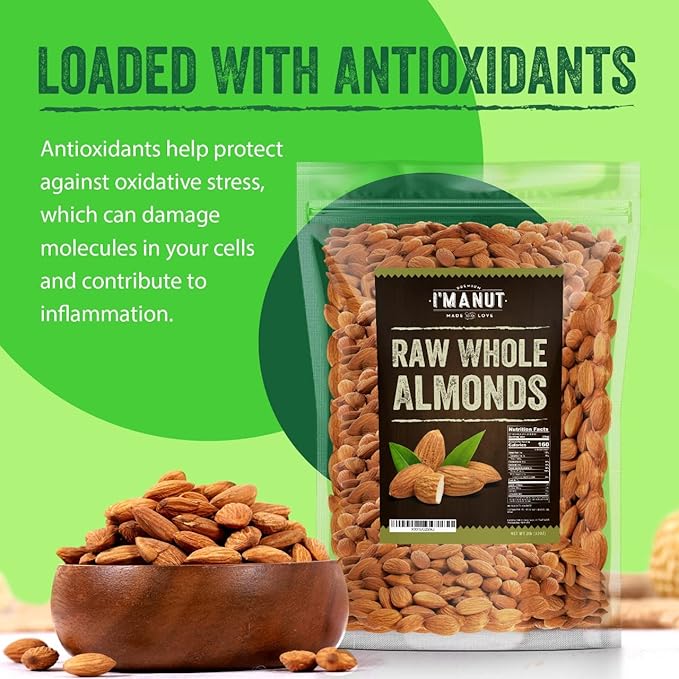 Raw California Almonds 16 oz (1 lb) | Natural | Whole | Batch Tested Gluten & Peanut Free | No PPO